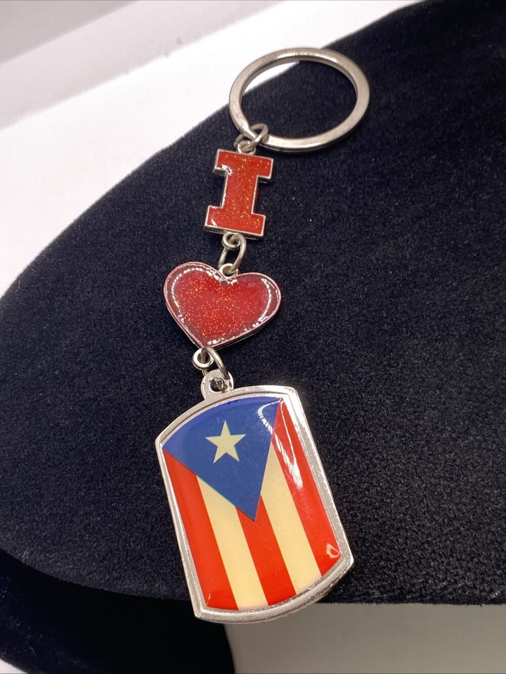 I Love Puerto Rico Vintage Keychain